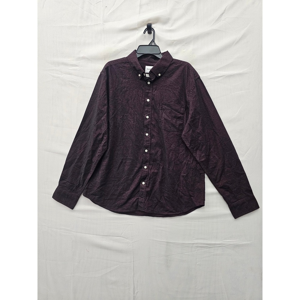 Goodfellow & Co Mens Long Sleeve Oxford Button-Up Shirt Red Cotton Size XL